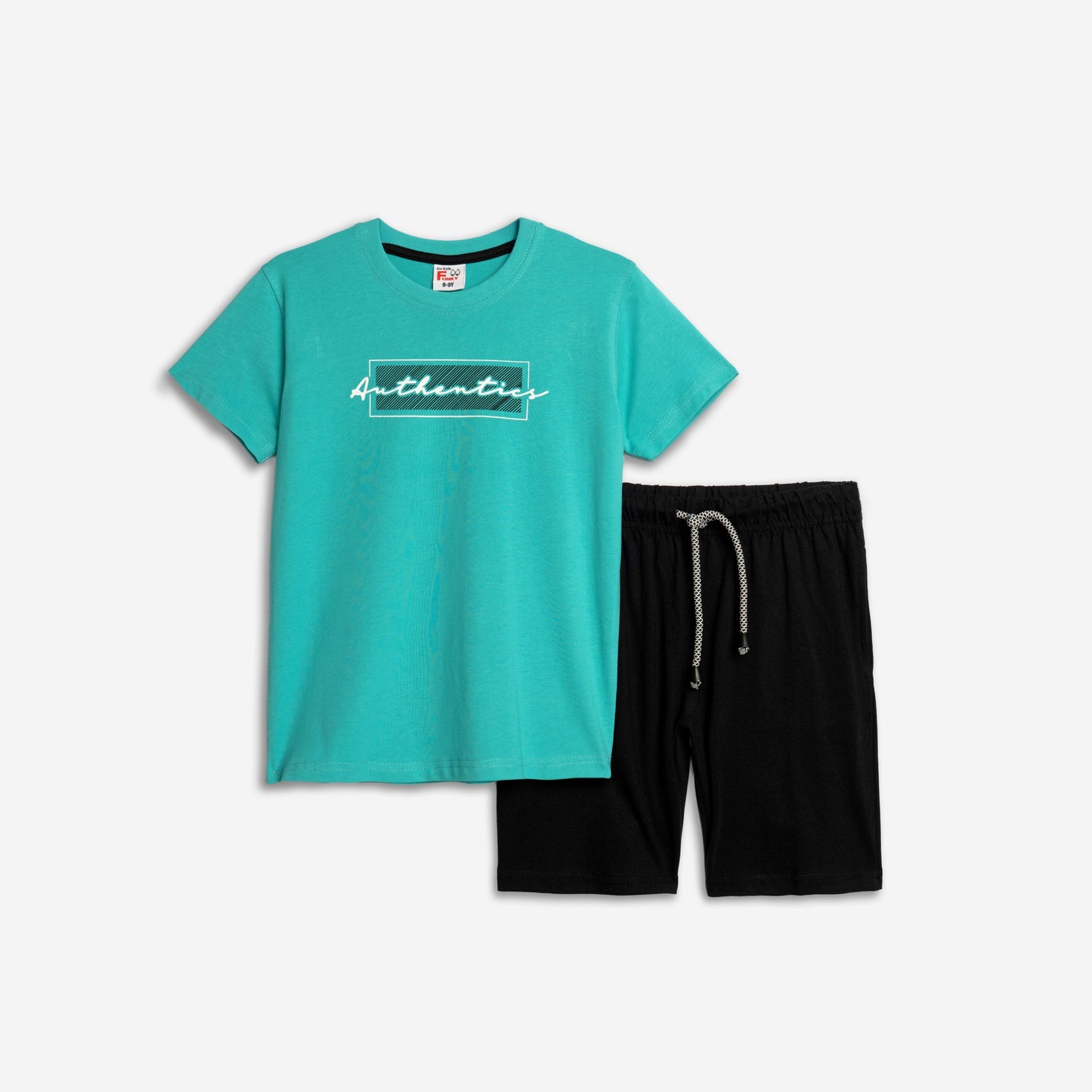 Σετ μακό αγόρι τυρκουάζ πισίνας/μαύρο | Alegria Fashion