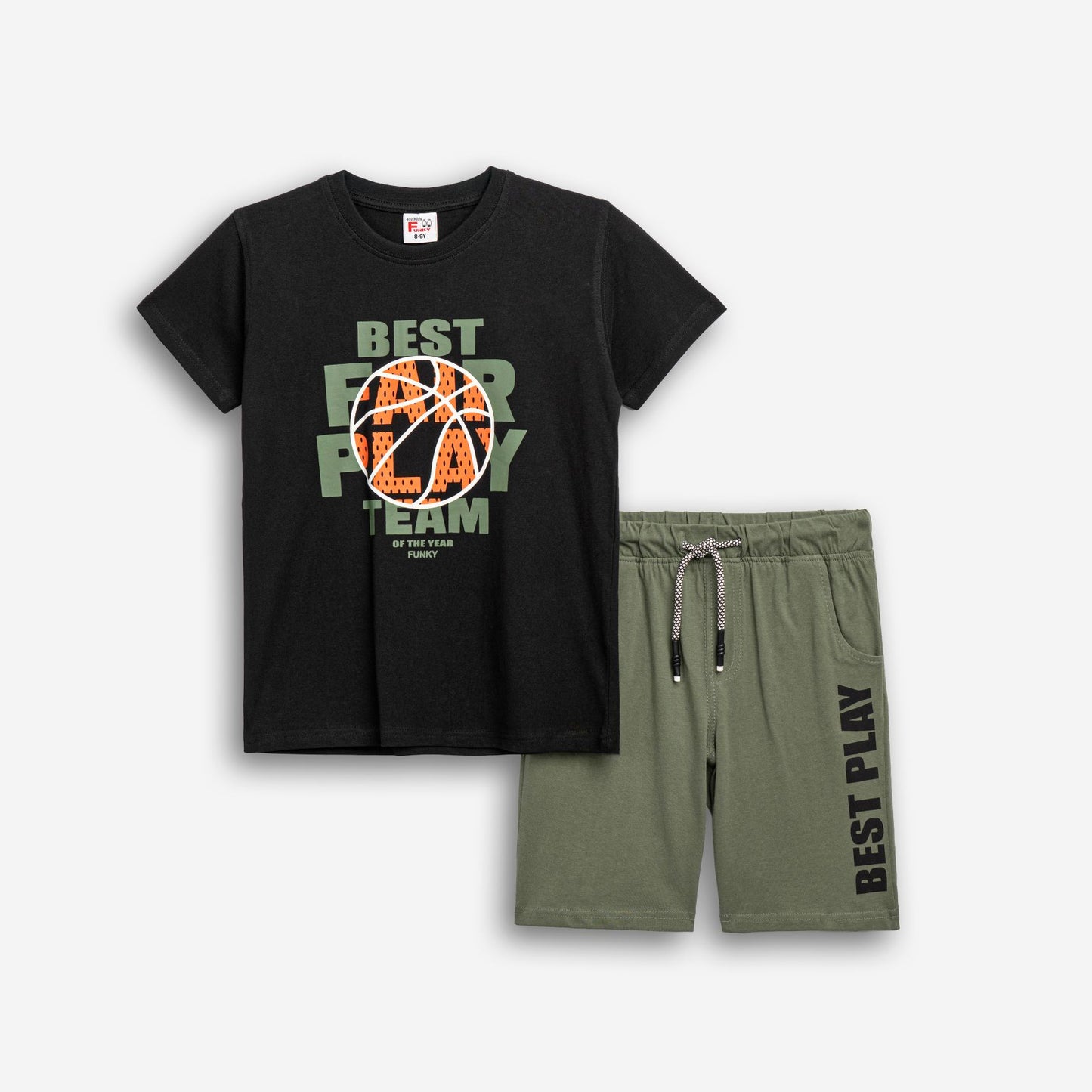 Σετ μακό αγόρι μαύρο/χακί| Alegria Fashion