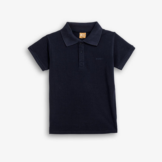 Κοντομάνικη μπλούζα πικέ μπλε για αγόρι| Alegria Fashion