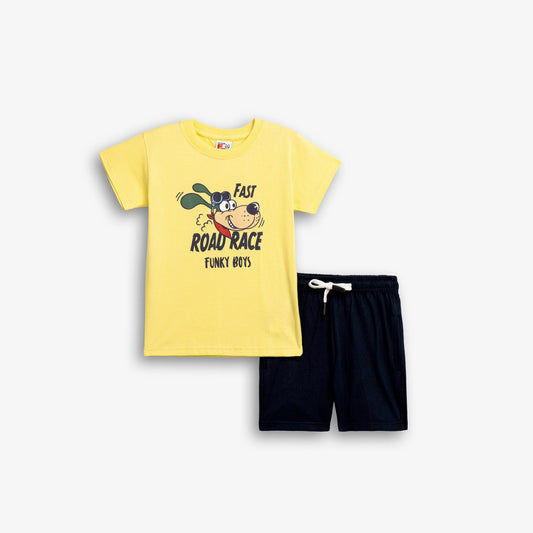 Σετ μακό κίτρινο/μαύρο για αγόρι| Alegria Fashion